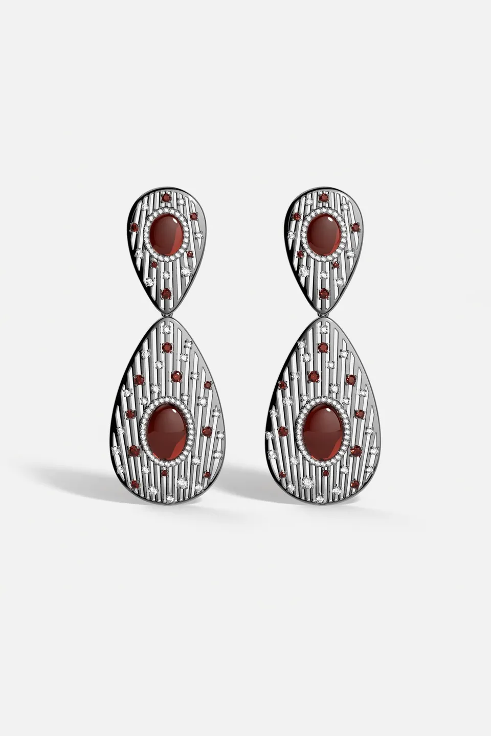 APM Monaco Automne Les Éventails boucles pendantes gris
