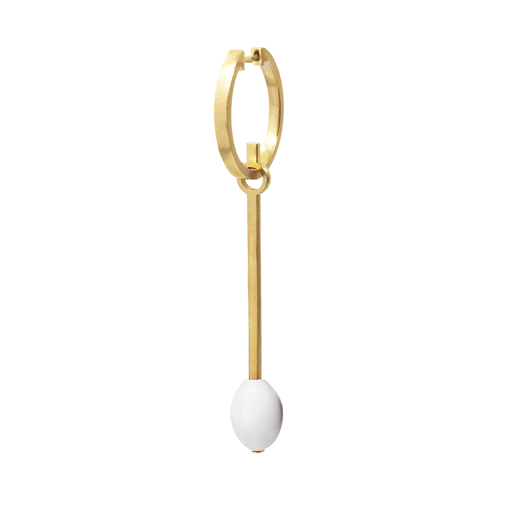 Aimée Aimer Tiare créole longue or jaune agate paire