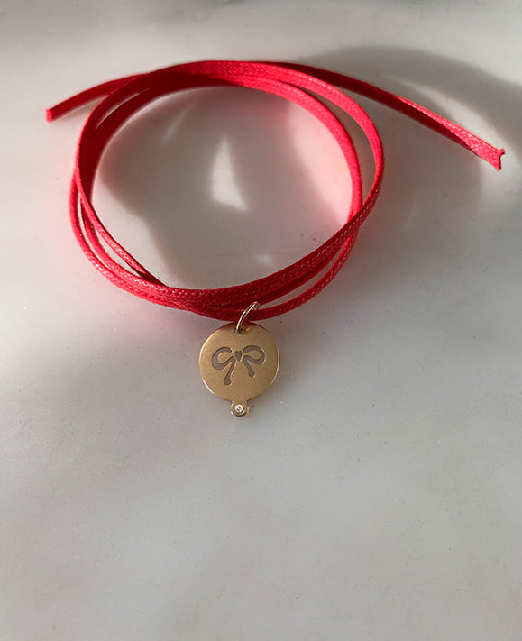 Aimée Aimer Médaille Noeud médaille or jaune diamant 14 mm