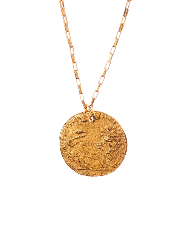 Alighieri Medium Leone Medallion collier plaqué or