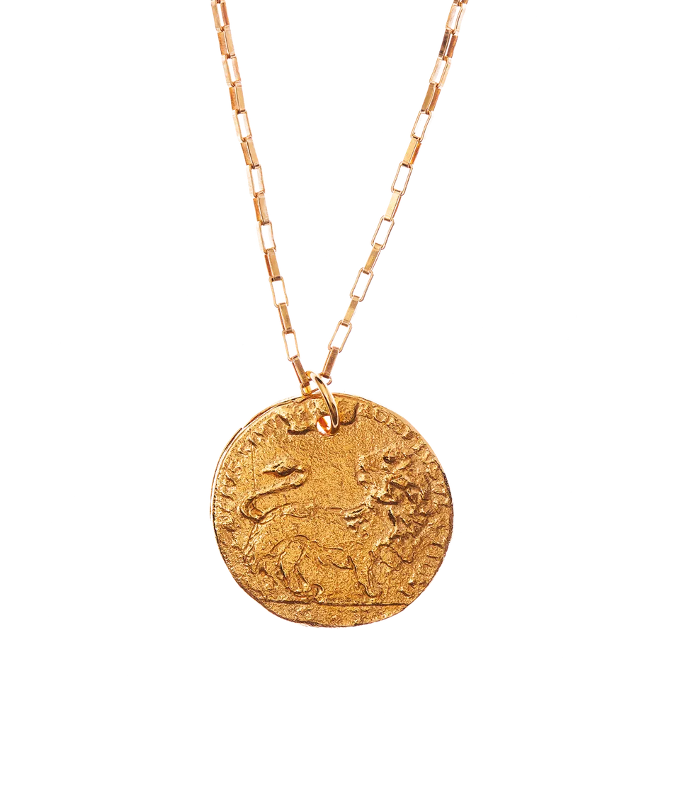 Alighieri Medium Leone Medallion collier plaqué or