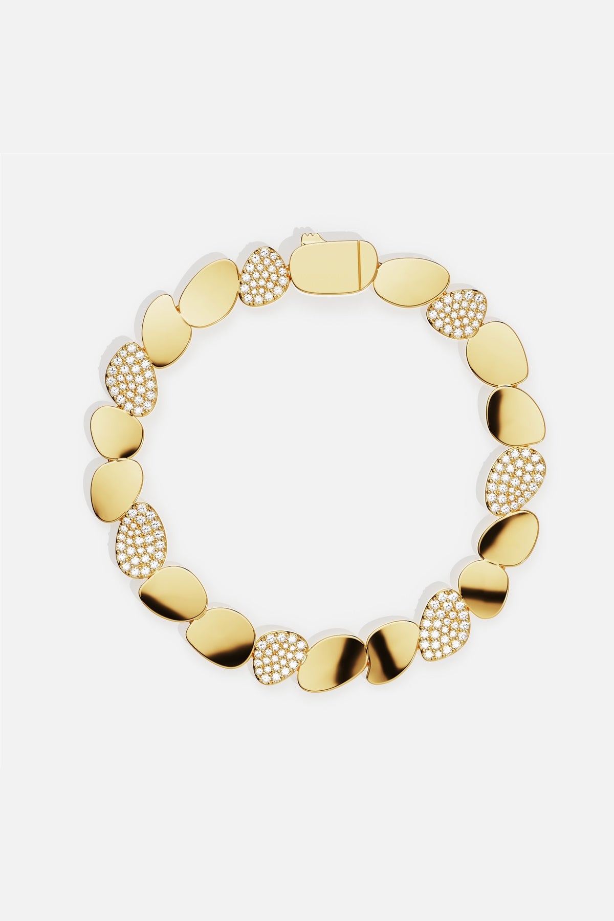 APM Monaco Soleil Galets bracelet doré zircon taille M 18 cm