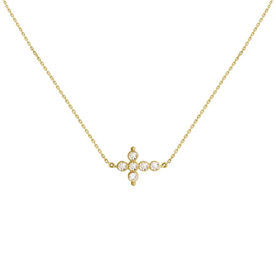 Aimée Aimer Petit AA collier or jaune diamants 43 cm