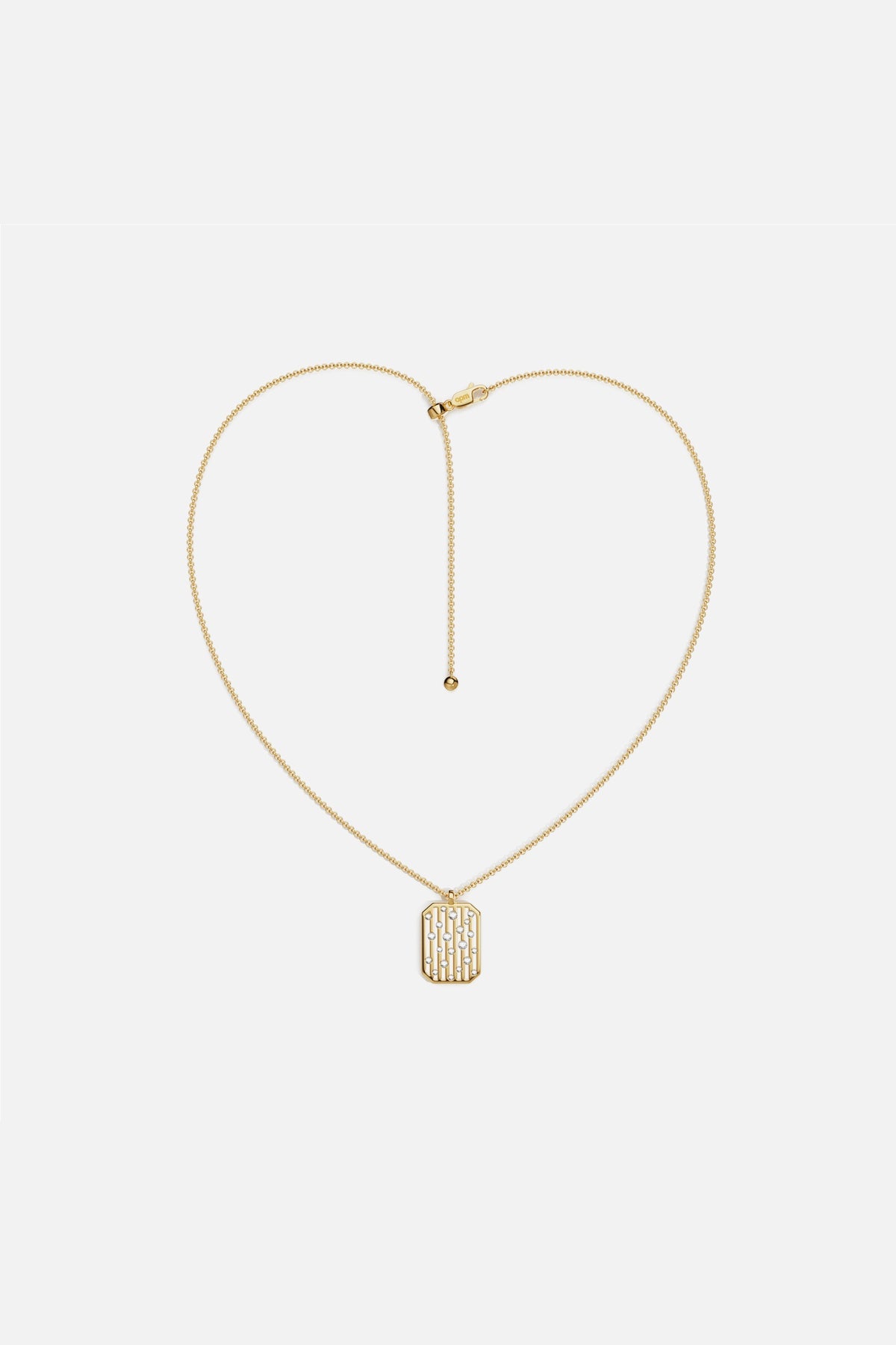 APM Monaco Automne Graphique collier plaque or jaune réglable