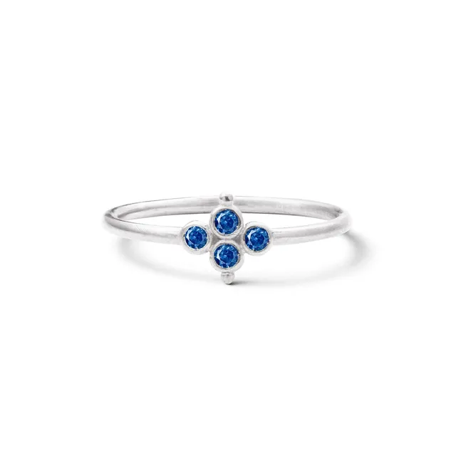 Aimée Aimer Delta bague or blanc 4 saphirs taille 52