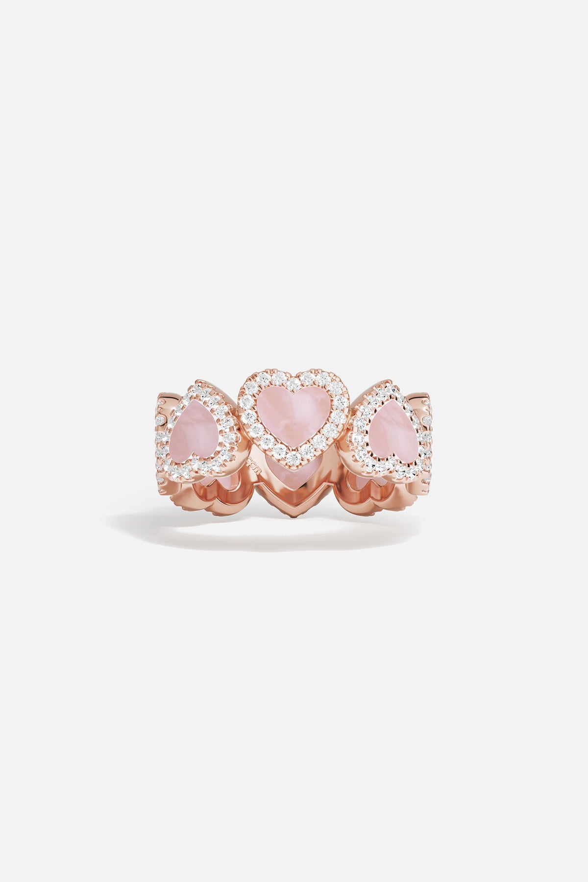 APM Monaco Méditerranée Cœur bague nacre rose taille 52