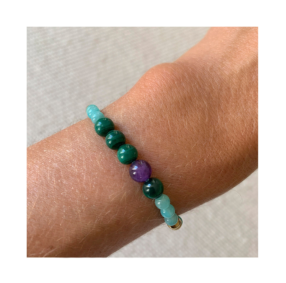 Aimée Aimer Bel Aloha bracelet or jaune malachite taille unique