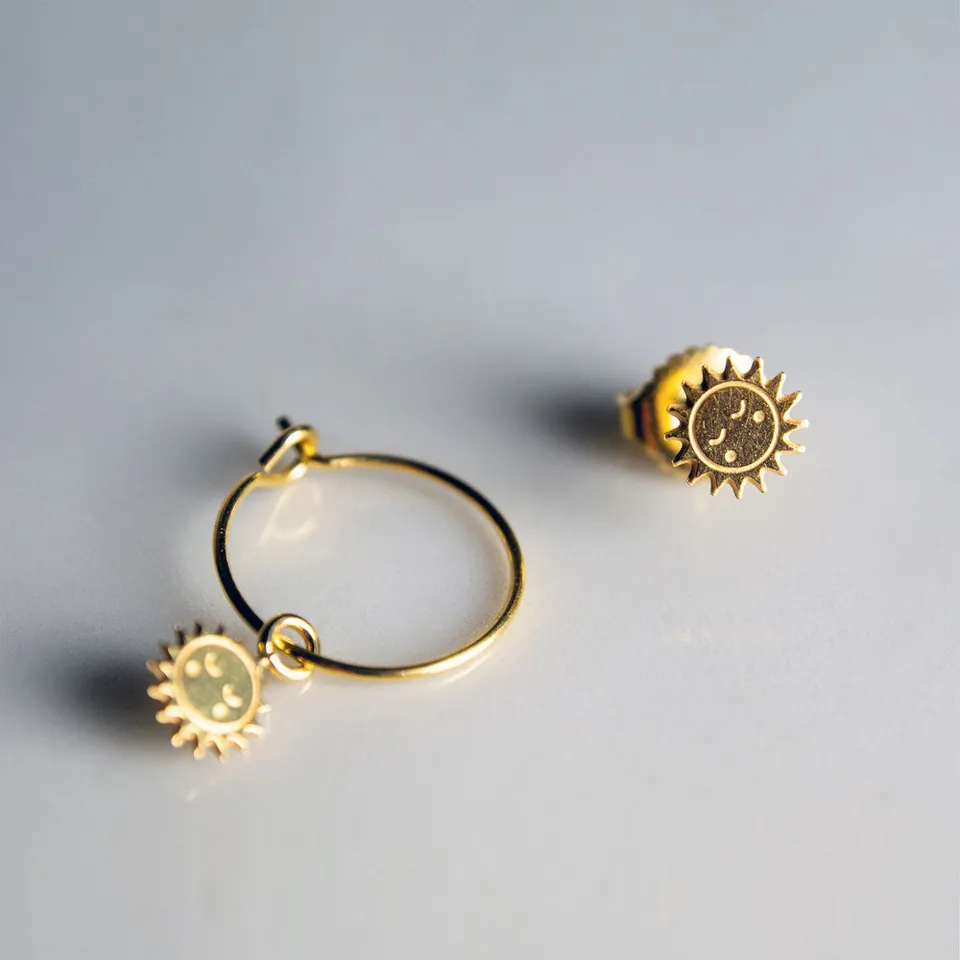 Adorabili Duo Elise Sunny boucles soleil laiton doré 1,2 cm