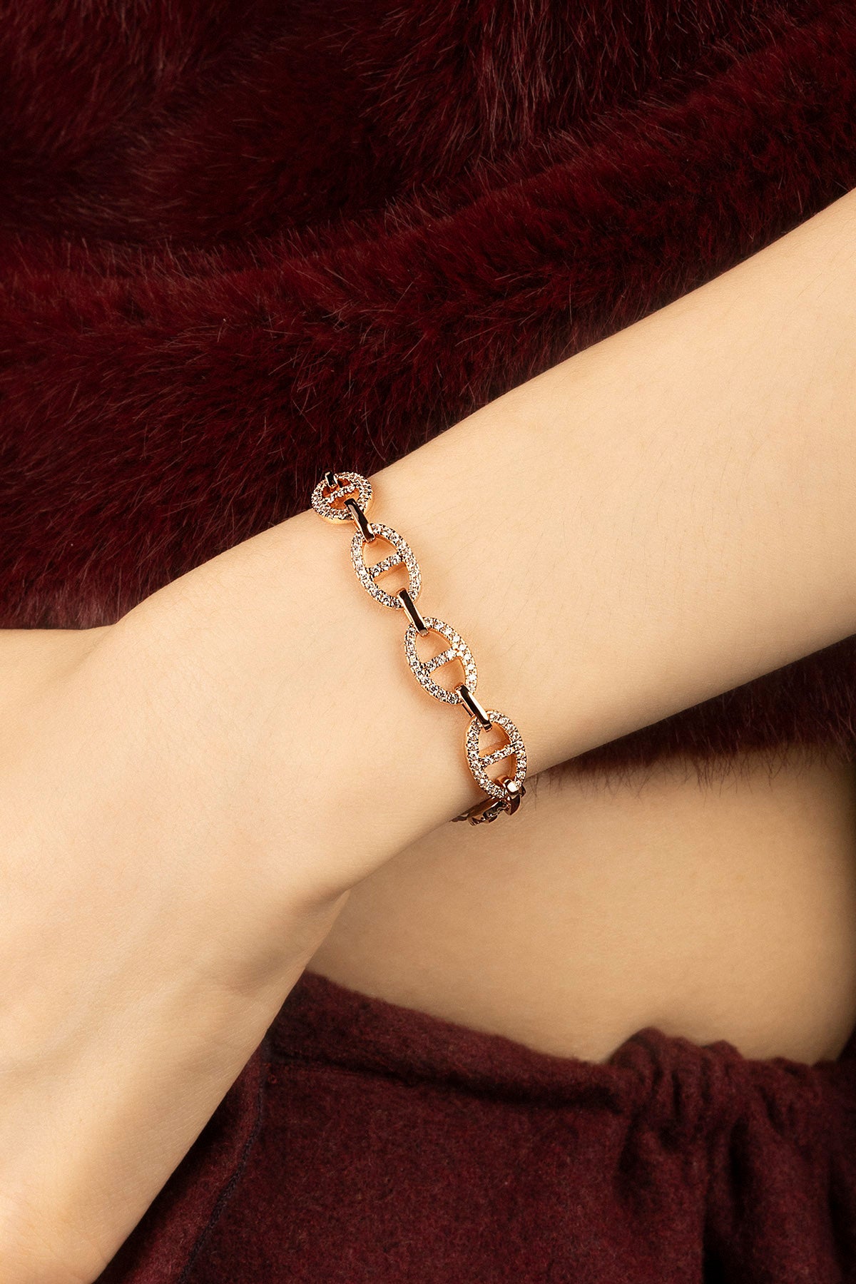 APM Monaco Yacht Club Marine Bracelet Or Rose M 18 cm