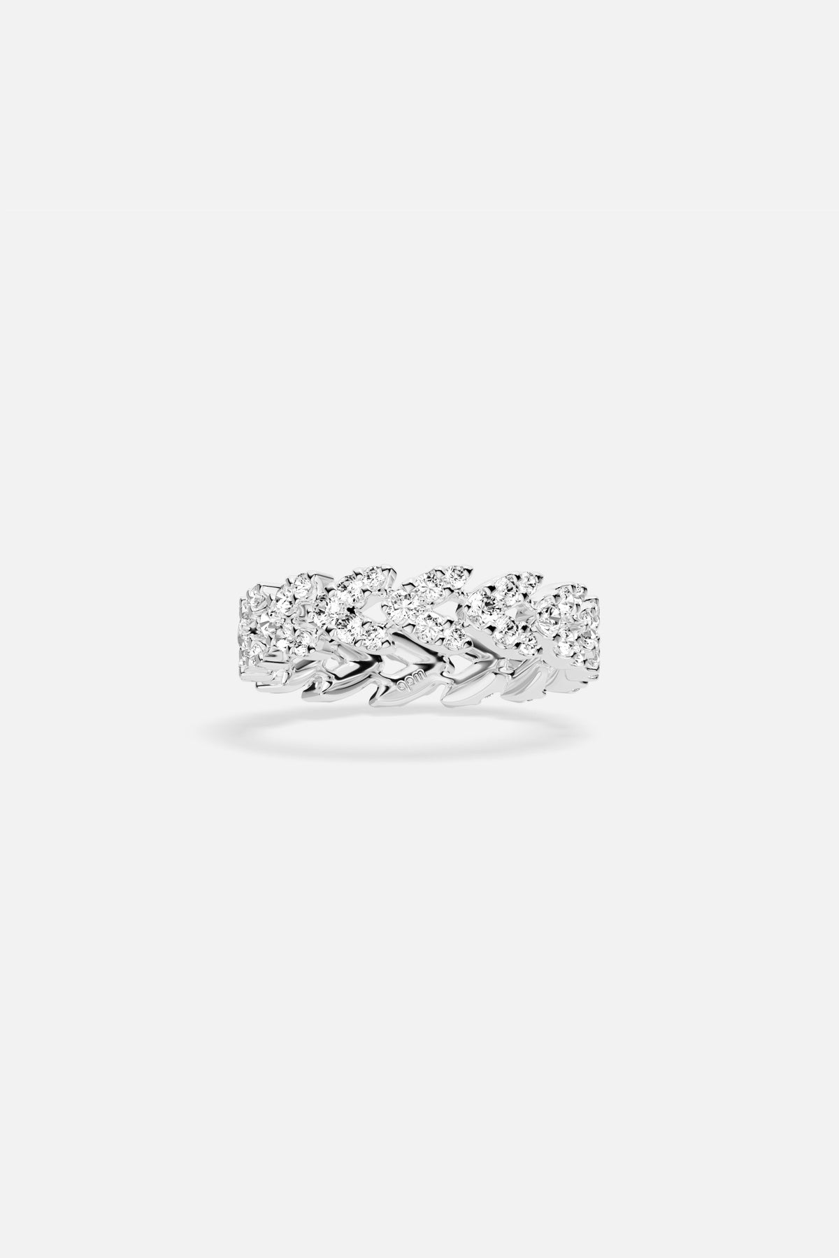 APM Monaco Automne Couture bague pavé blanc taille 42 zircons