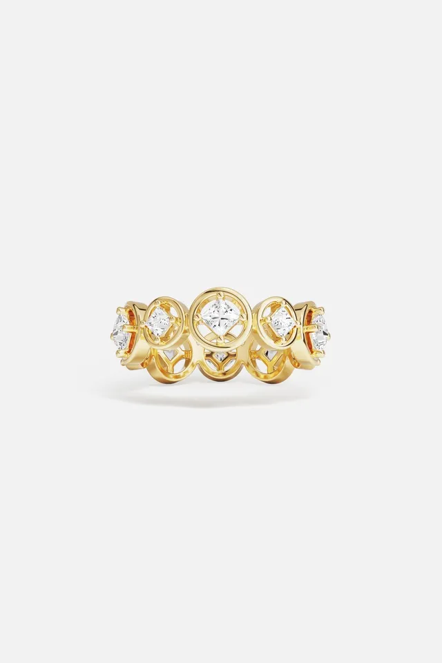 APM Monaco Soleil Les Bulles d'Eau bague dorée 52 zircons