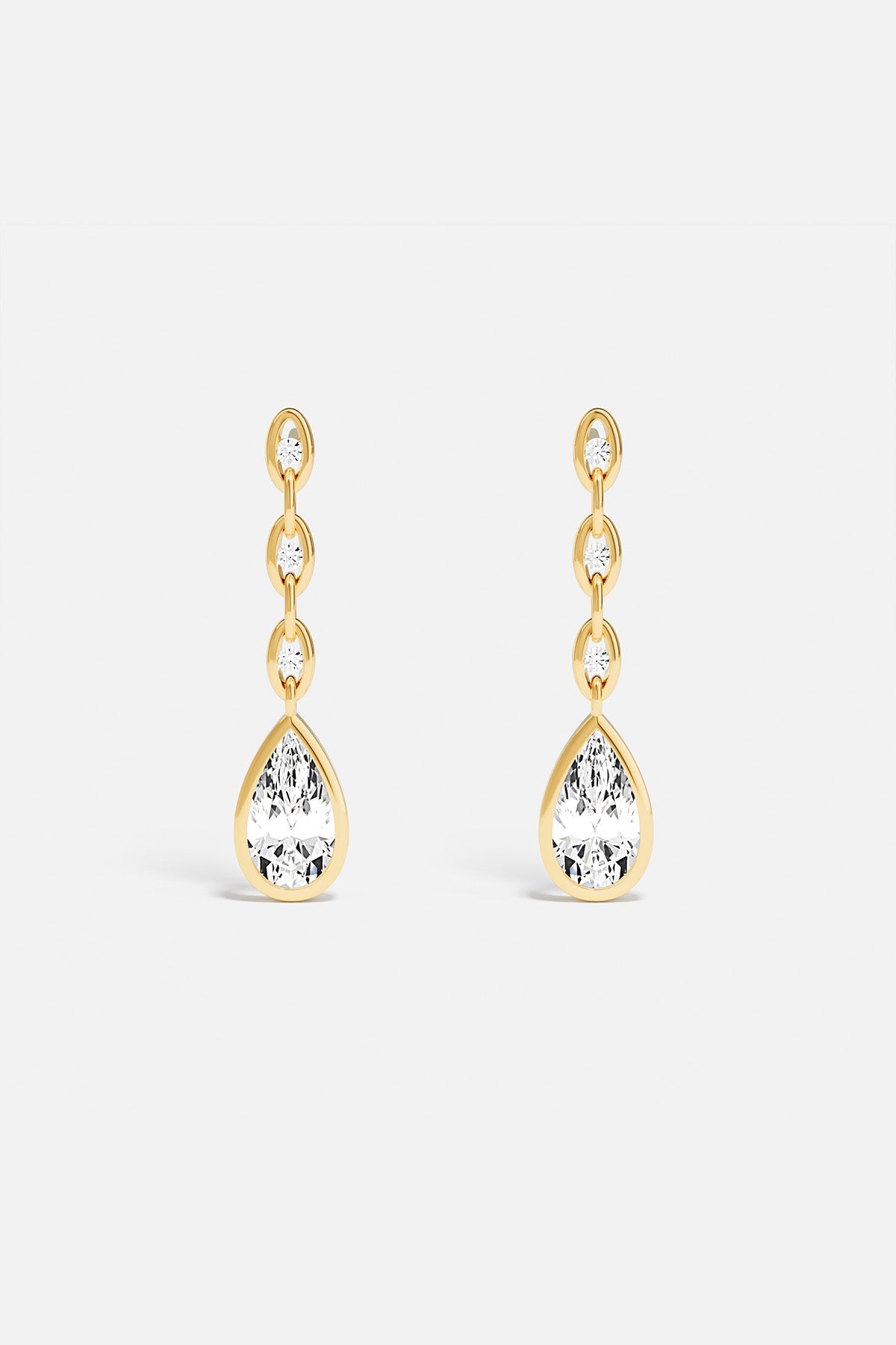 APM Monaco Soleil Enchaîné boucles pendantes or jaune