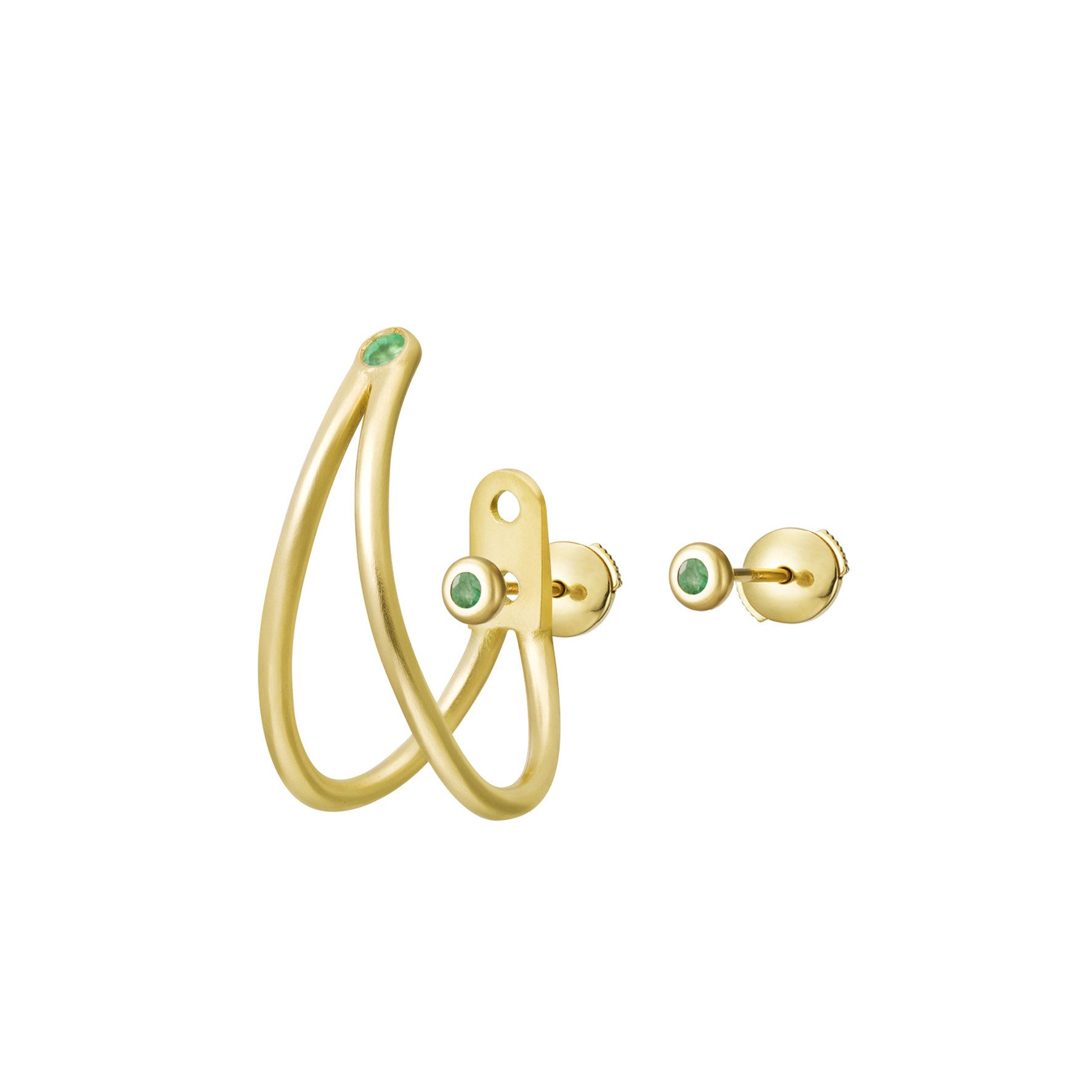 Aimée Aimer Liane boucle d’oreille or jaune émeraude unité