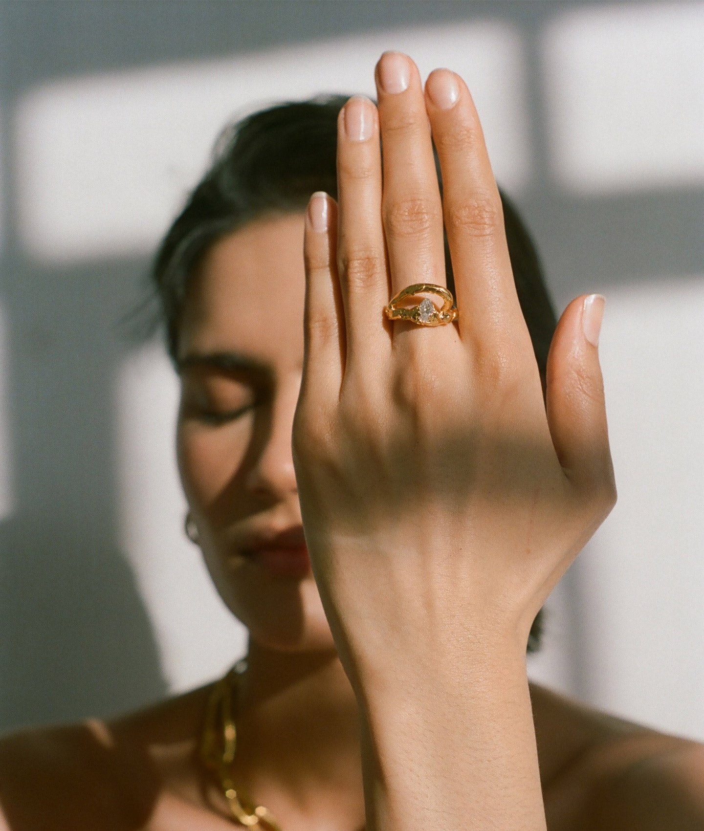 Alighieri Celestial Halo bague diamant poire or jaune