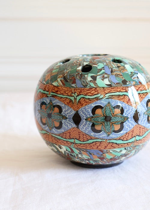 Jean Gerbino vase pique-fleurs céramique mosaïque 12 cm