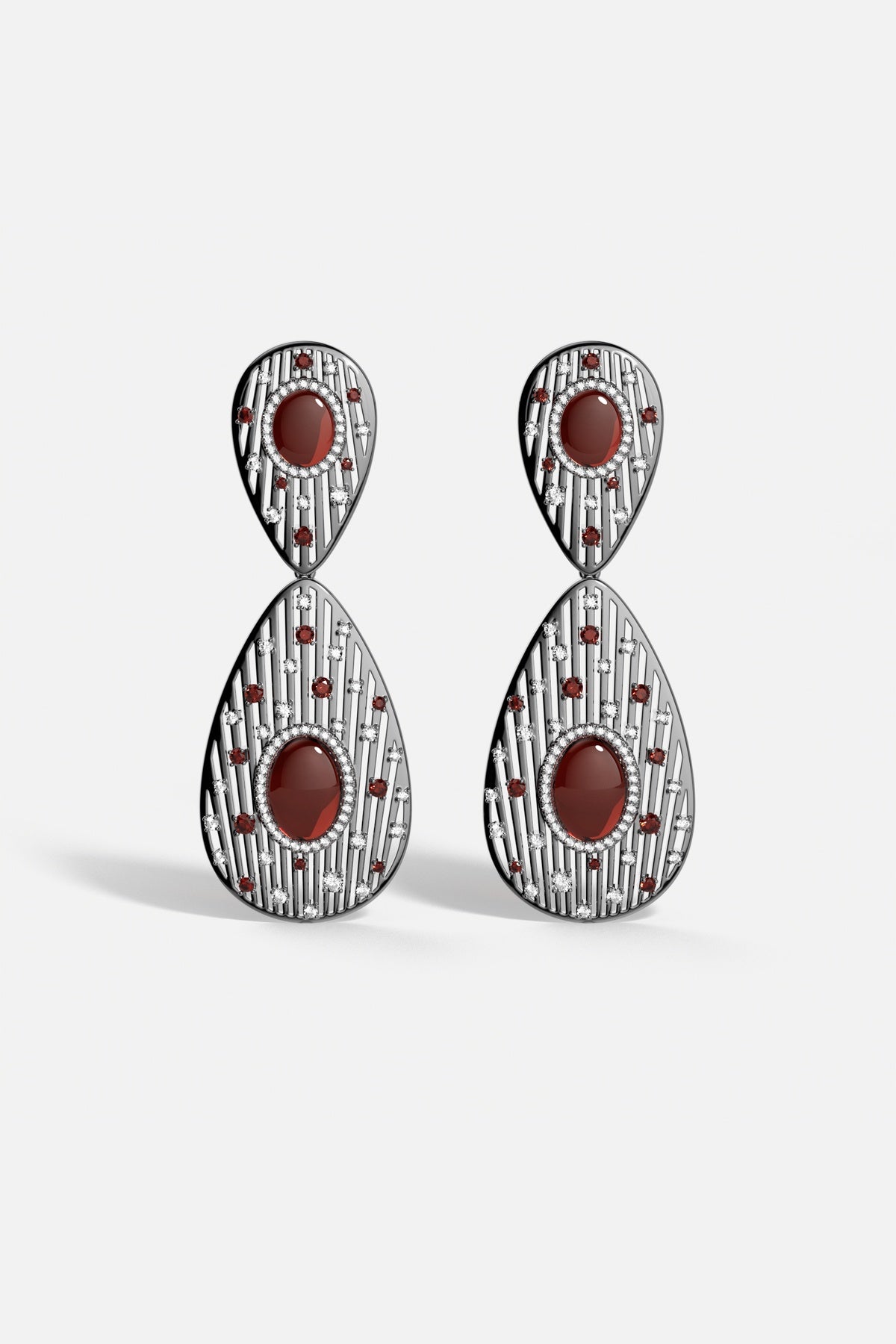 APM Monaco Automne Les Éventails boucles pendantes gris