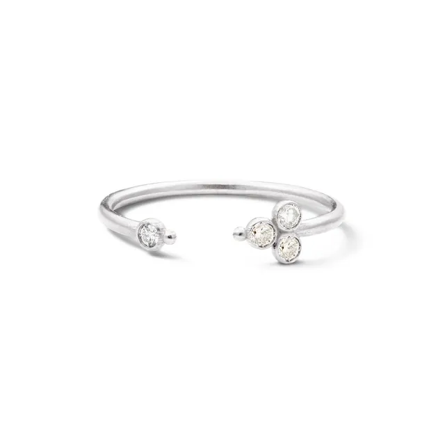 Aimée Aimer Delta bague open or blanc diamants taille 52