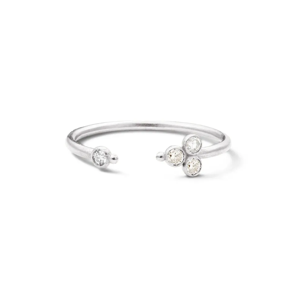 Aimée Aimer Delta bague open or blanc diamants taille 52