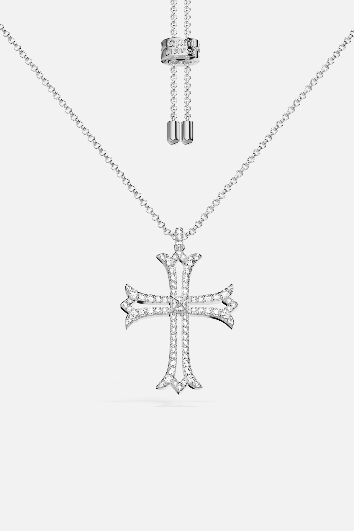 APM Monaco Yacht Club Rock collier croix argenté ajustable