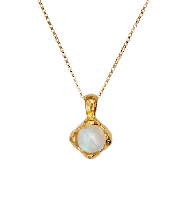 Alighieri Lunar Fragment collier pierre de lune plaqué or