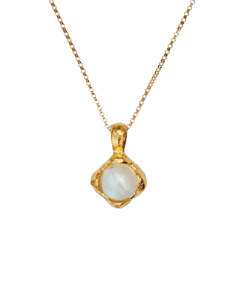 Alighieri Lunar Fragment collier pierre de lune plaqué or