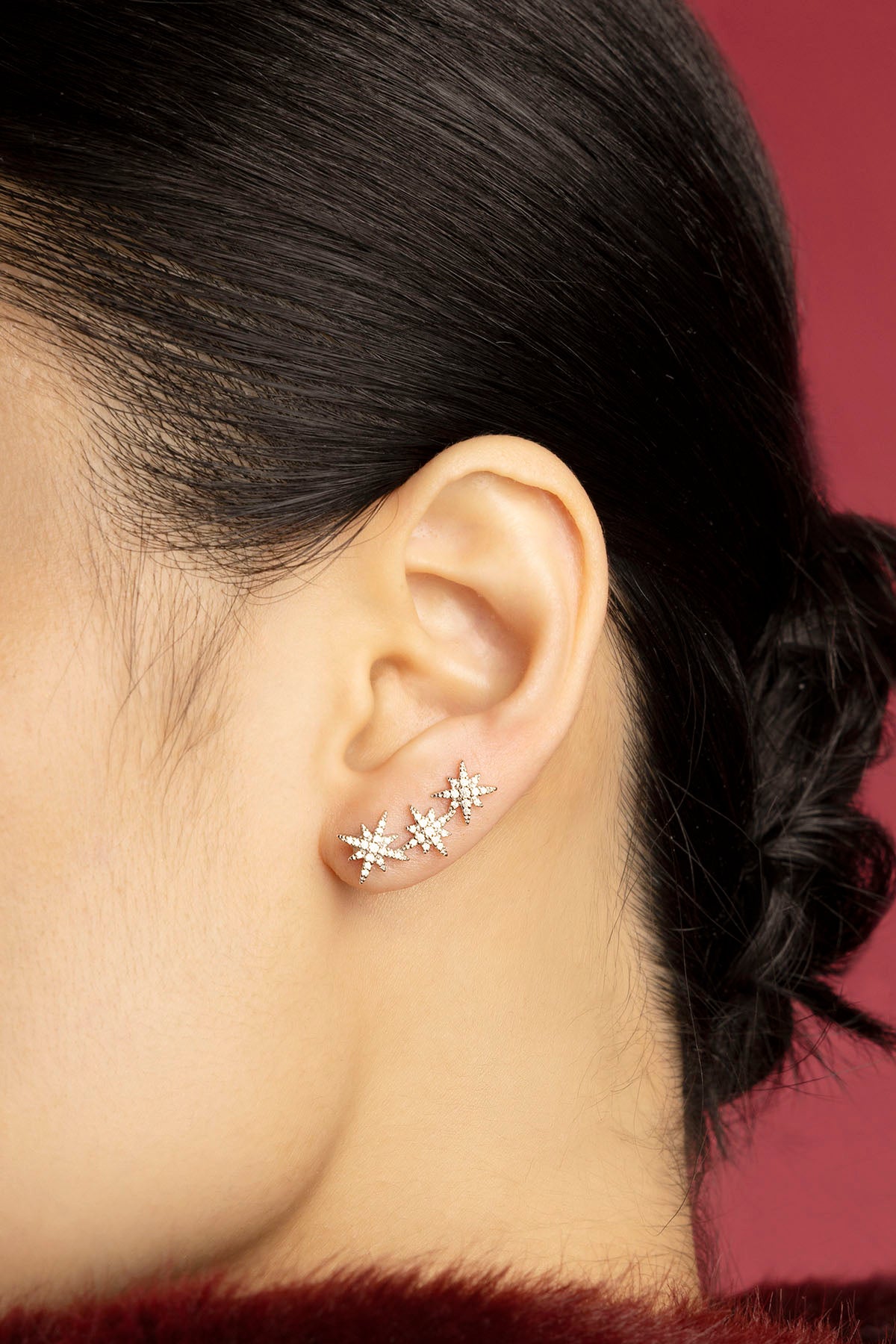APM Monaco Météorites boucles asymétriques blanc zircon