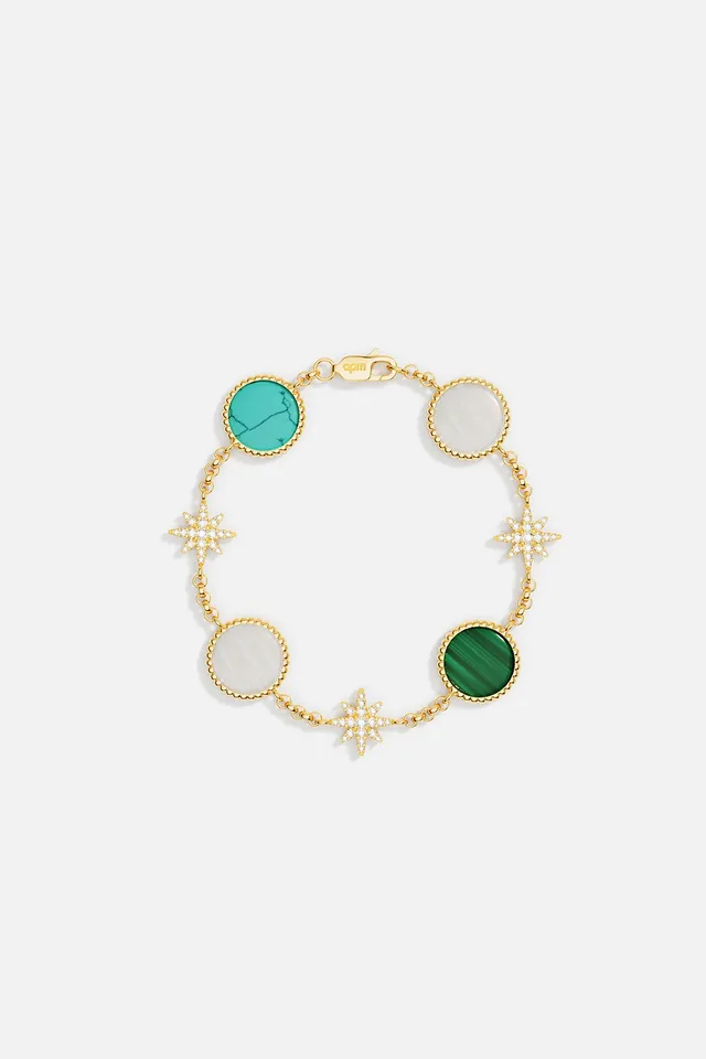 APM Monaco Méditerranée Valentine bracelet jonc doré tricolore taille M