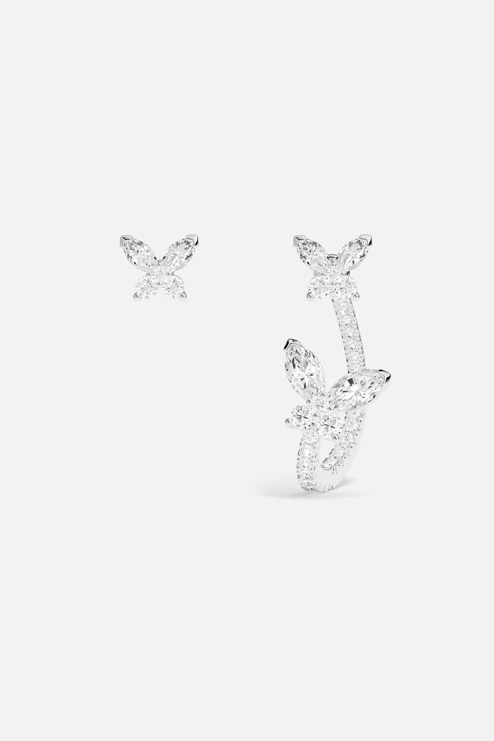 APM Monaco Lumière Papillon boucles blanches zircon