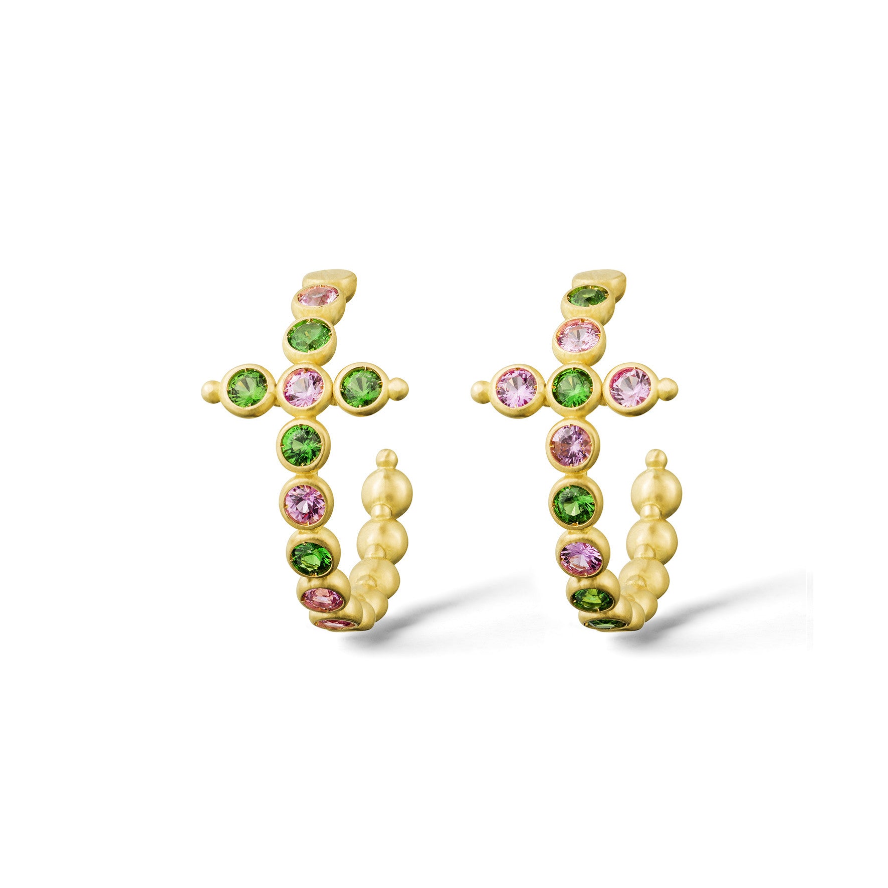 Aimée Aimer Folles Iguazu Créoles or jaune tsavorites 1,8 cm