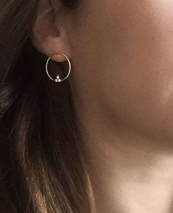 Aimée Aimer Créole O. or jaune diamants paire éclat triangle