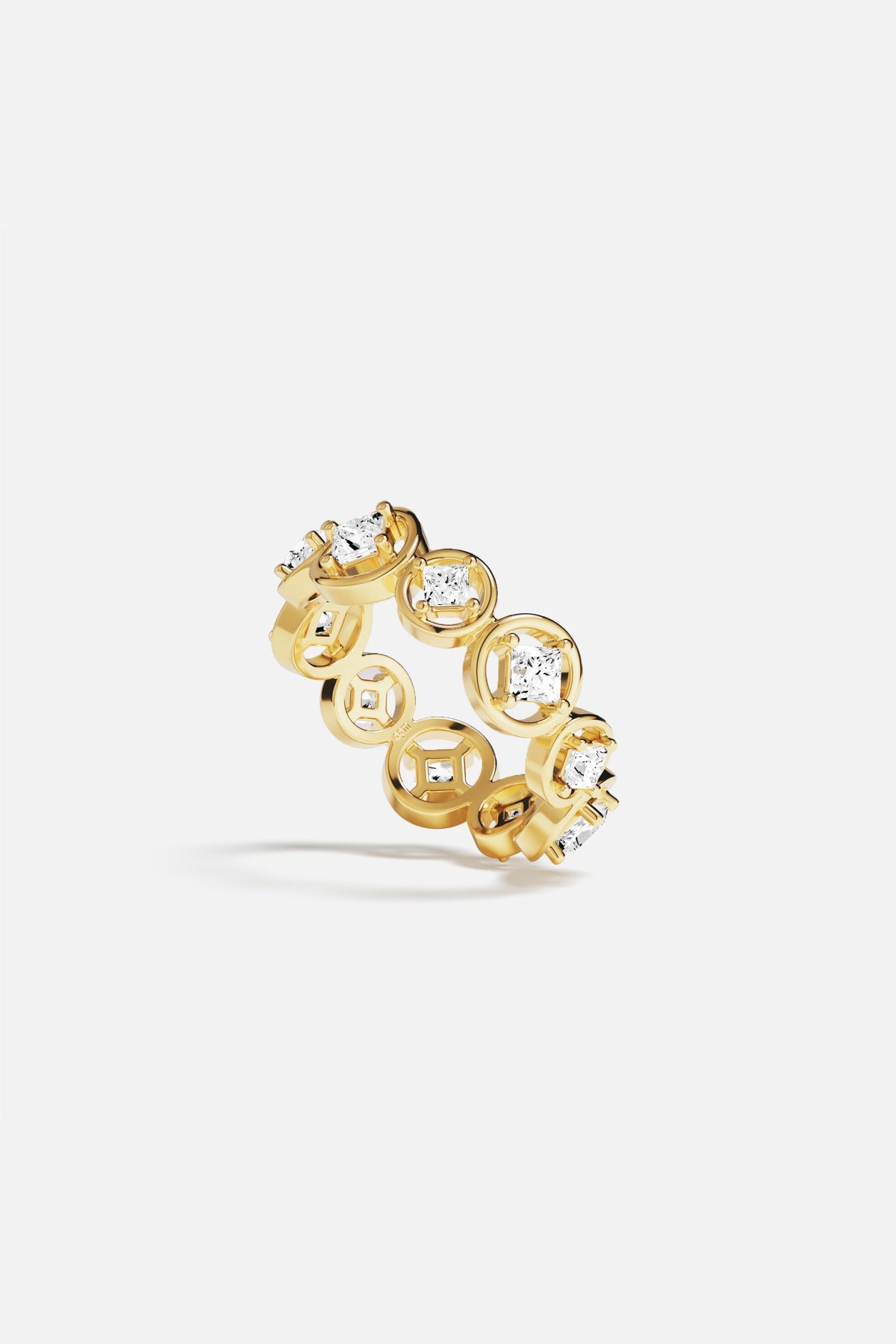 APM Monaco Soleil Les Bulles d'Eau bague dorée 52 zircons