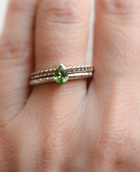 Aimée Aimer Nous bague n°6 or jaune et blanc tsavorite taille 52