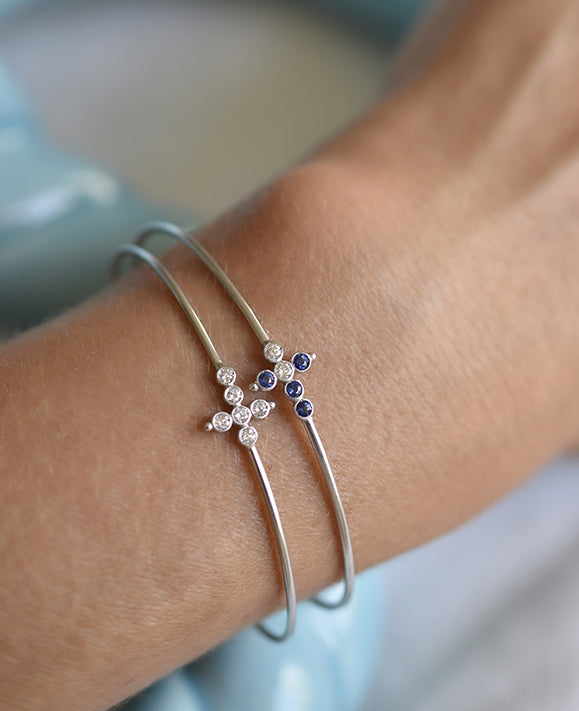 Aimée Aimer Petit AA jonc or blanc diamants medium
