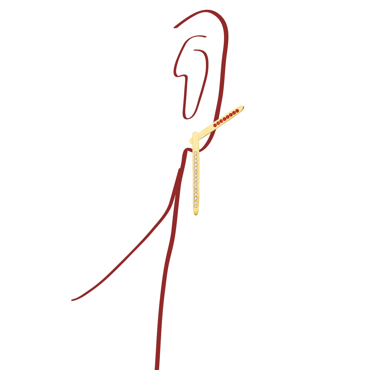 Aimée Aimer Sunrise boucle d'oreille or jaune rubis unité