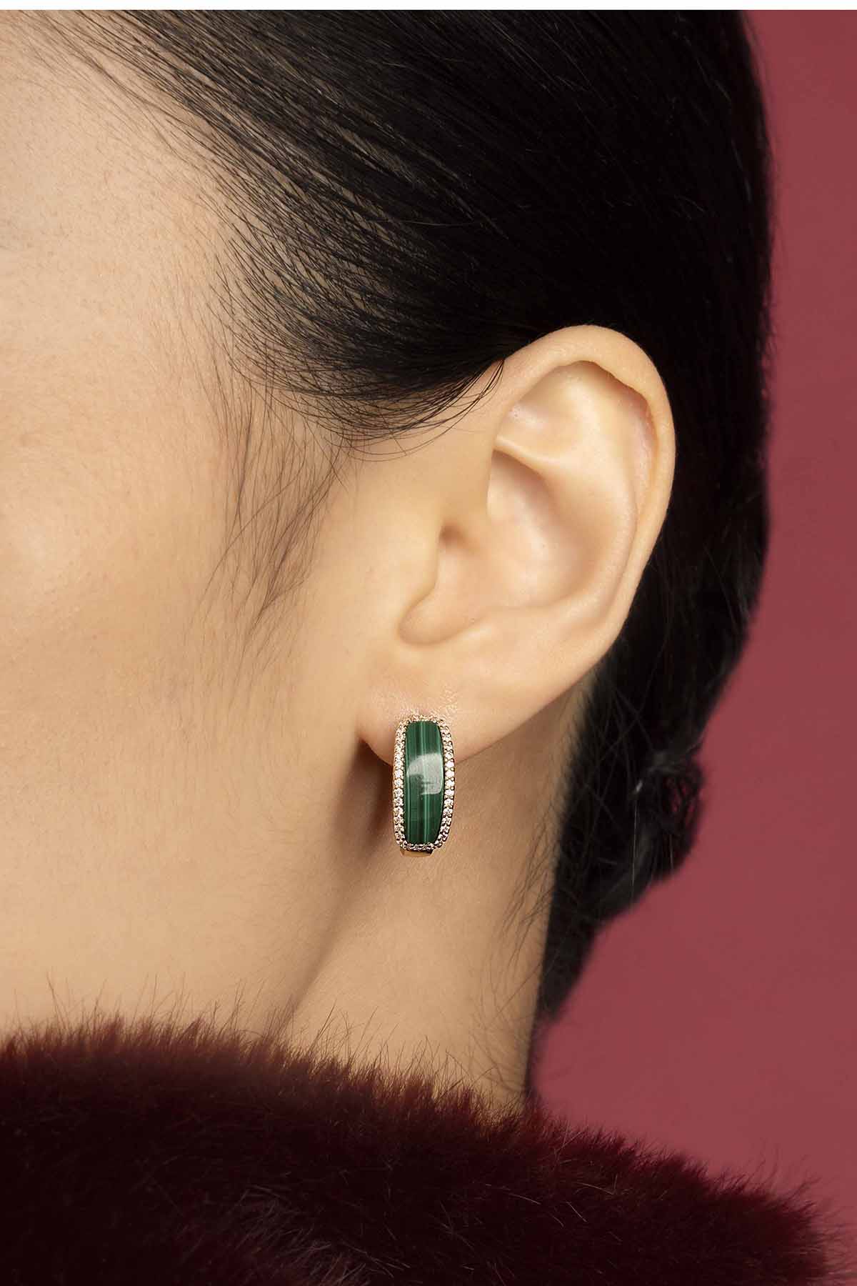 APM Monaco Méditerranée Nice Créoles malachite dorées