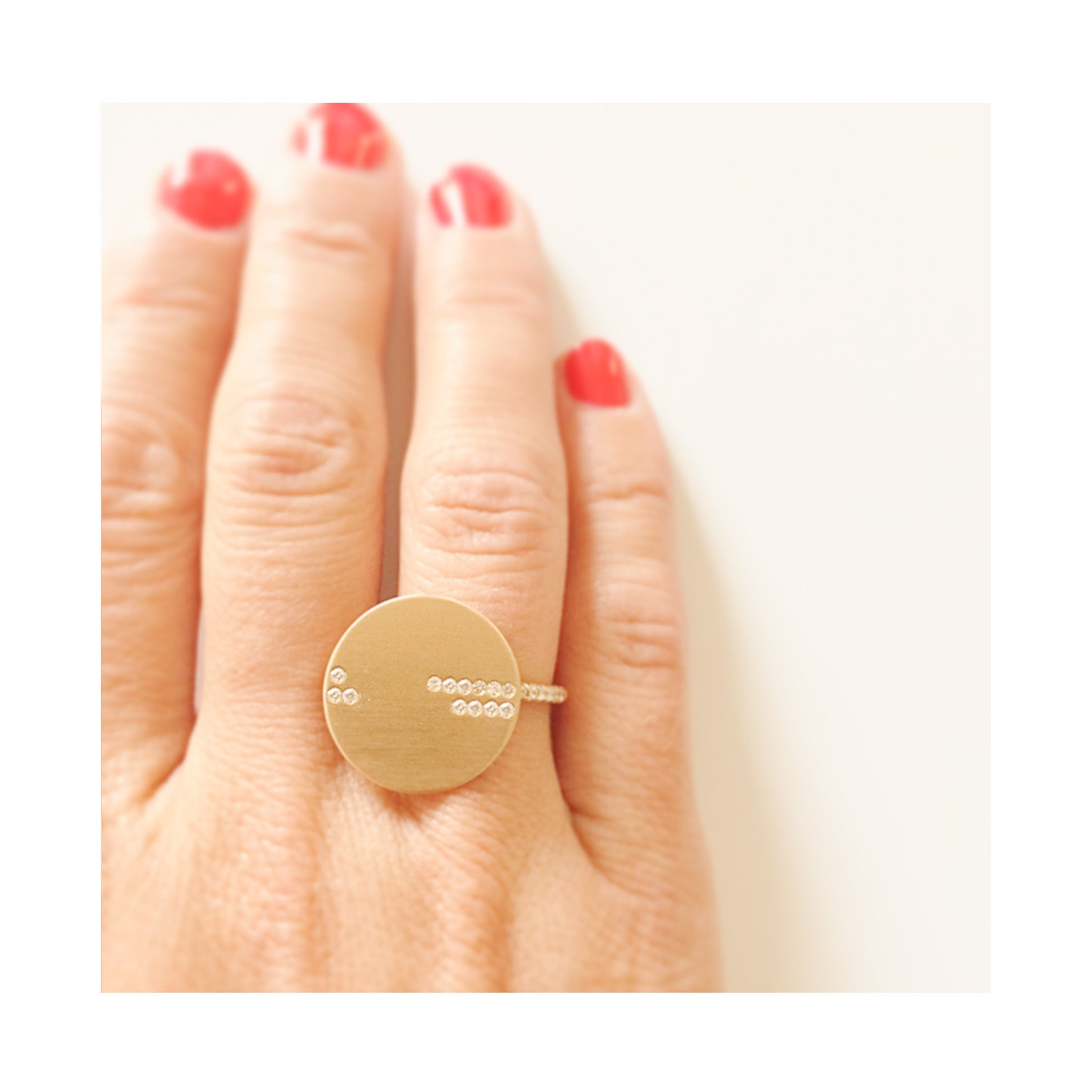 Aimée Aimer Horizon bague or jaune diamants taille 52