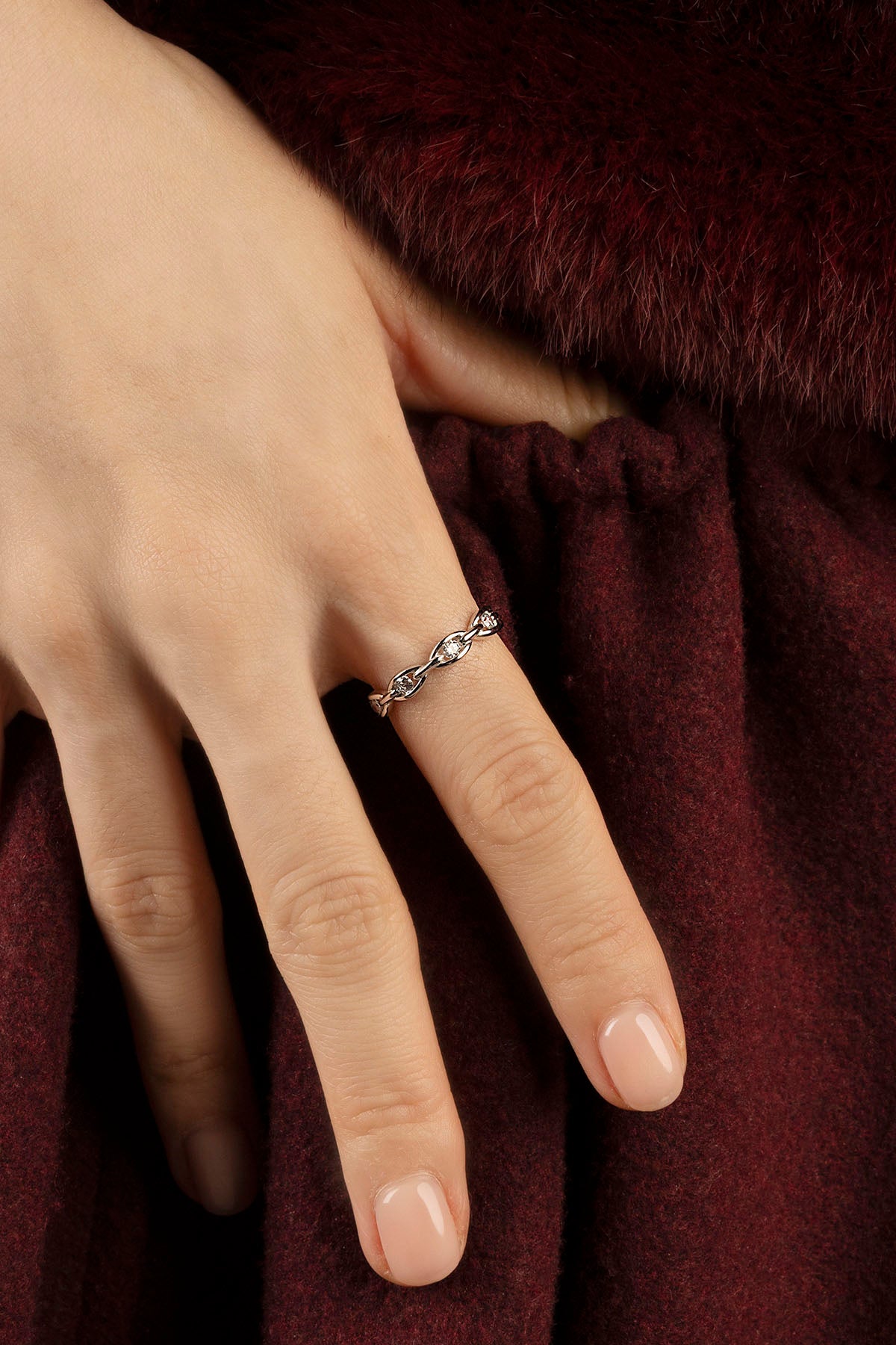 APM Monaco Soleil Enchaîné Bague zircon blanc taille 52