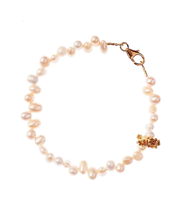 Alighieri Calliope bracelet perle plaqué or 24 carats