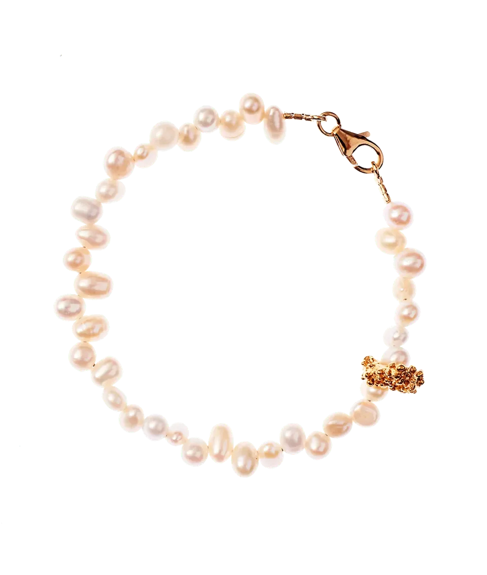 Alighieri Calliope bracelet perle plaqué or 24 carats