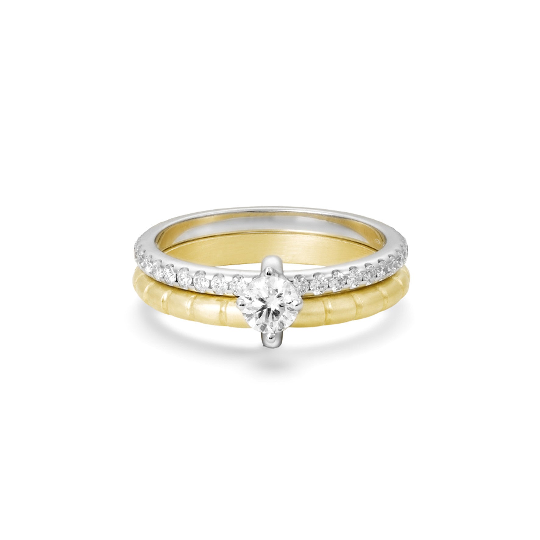 Aimée Aimer Nous n°1 bague or jaune blanc diamants taille 52