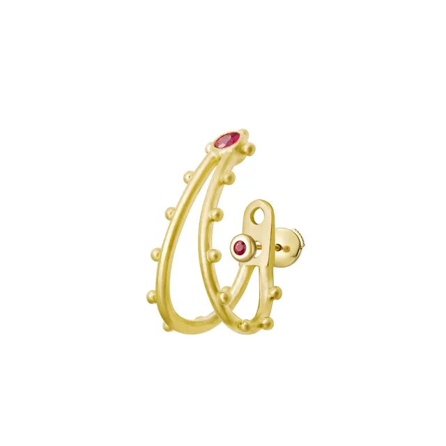 Aimée Aimer BubbleLiane Boucle oreille or jaune rubis unité