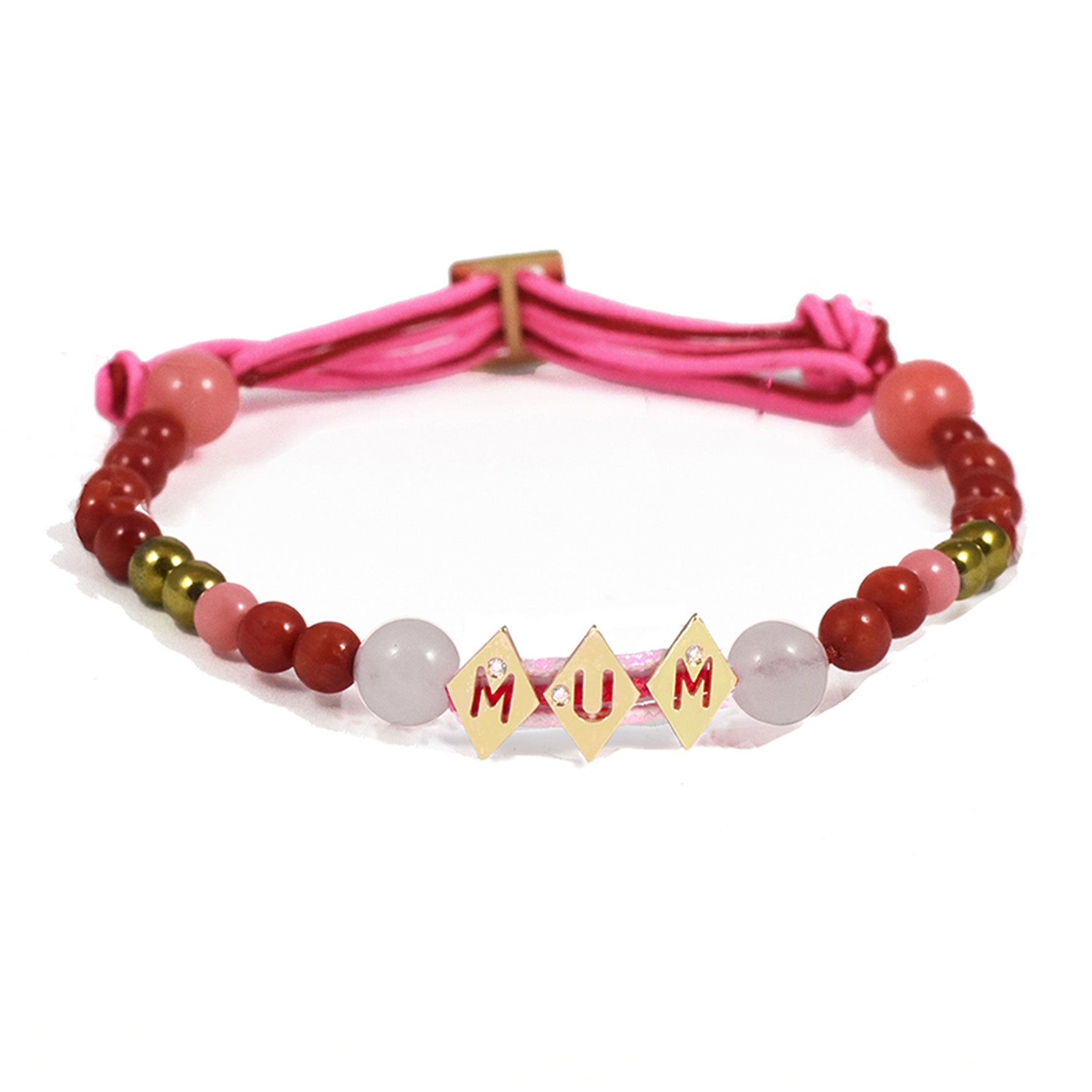 Aimée Aimer Aloha bracelet 3 lettres or jaune diamant turquoise