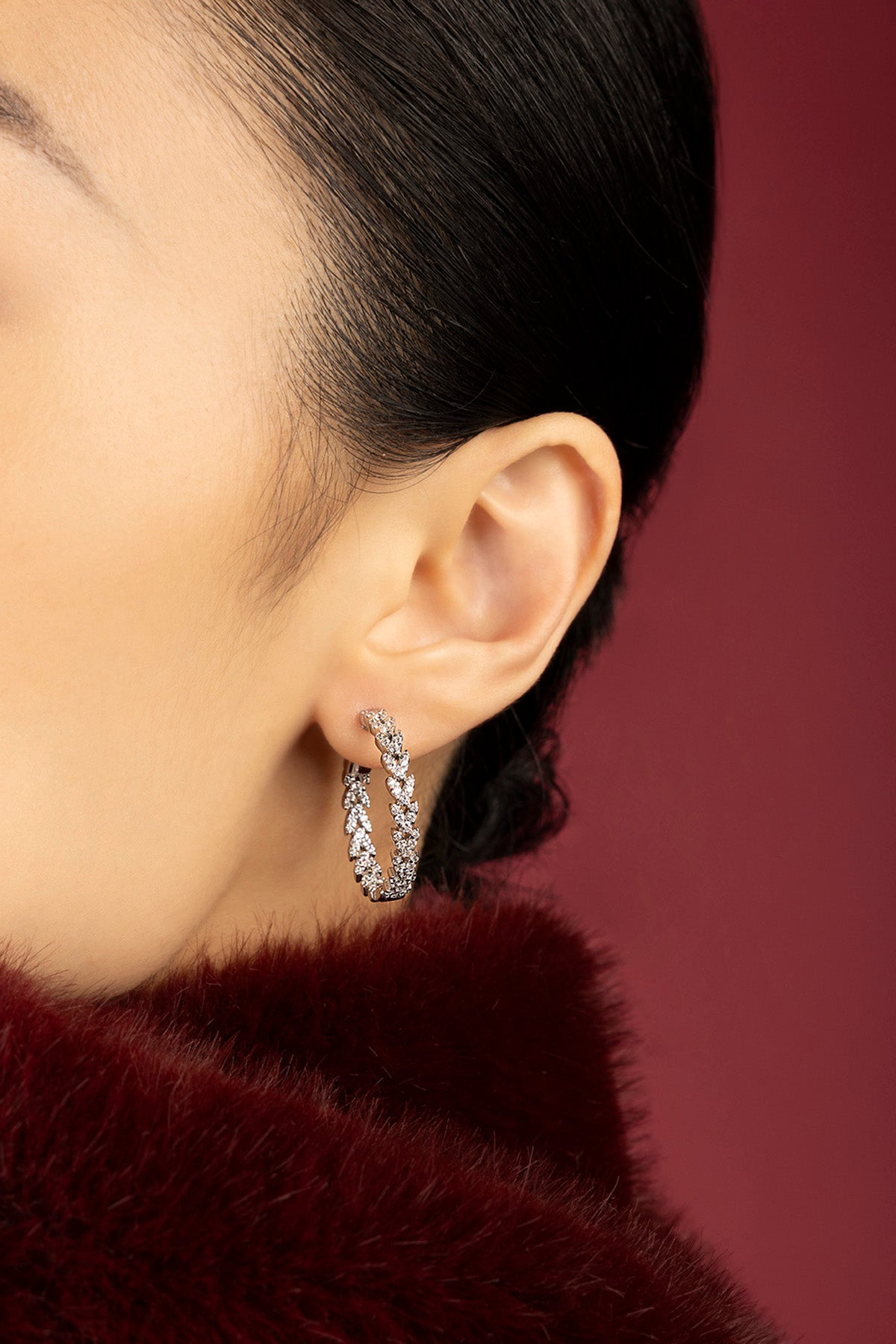 APM Monaco Automne Couture créoles hoops argentées
