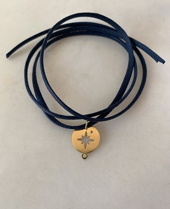 Aimée Aimer Étoile Médaille Or Jaune Diamant Seule