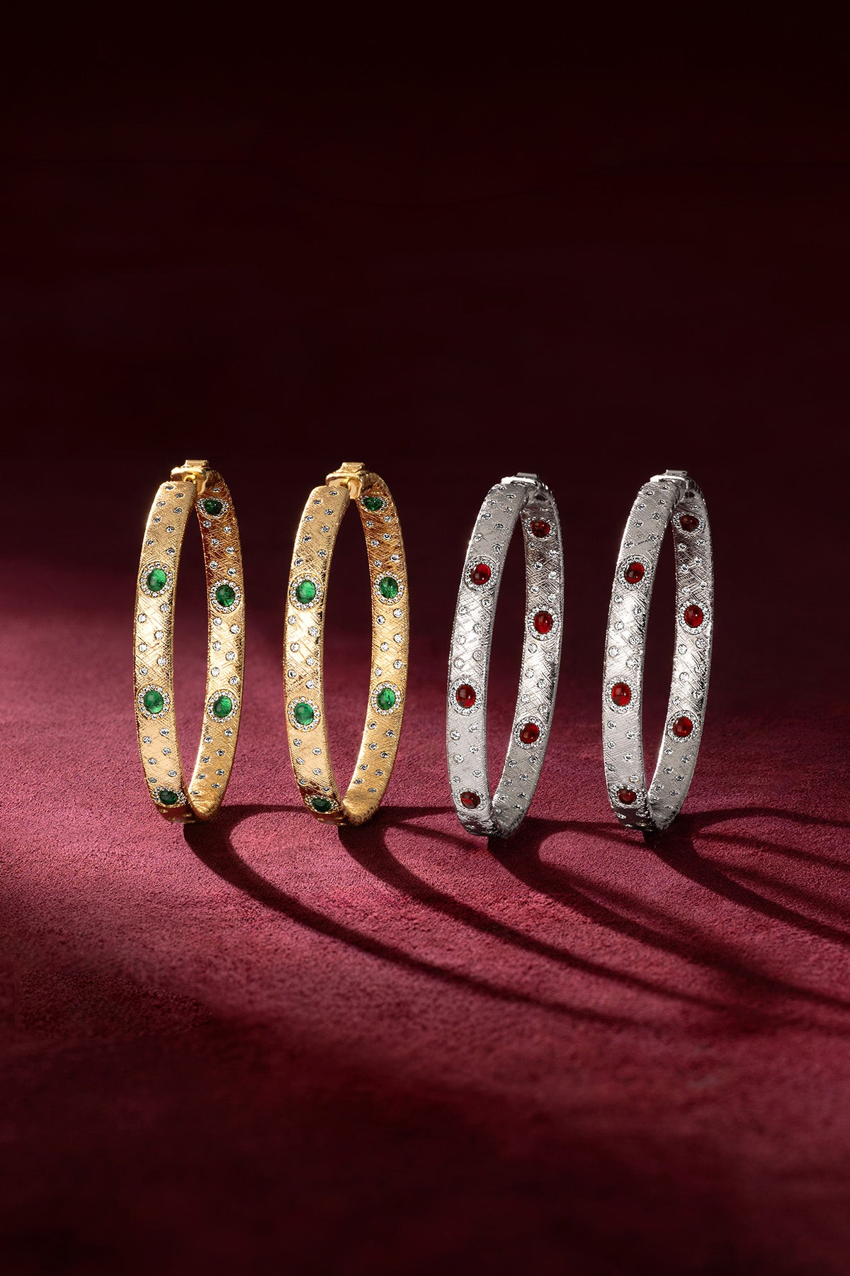 APM Monaco Automne Les Cabochons boucles créoles dorées vertes 50mm