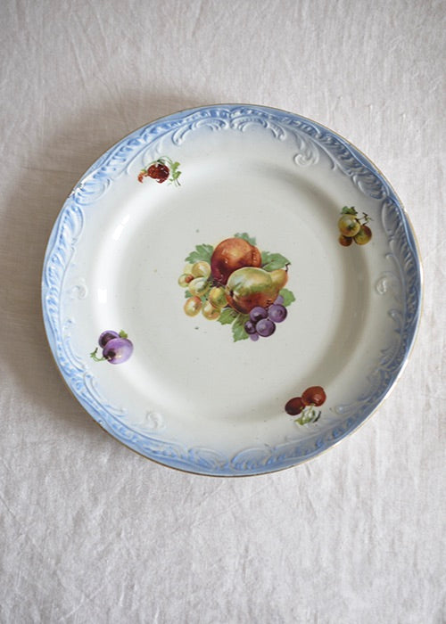 Aimée Aimer Fruits d'été assiettes dessert 8 + plat faïence