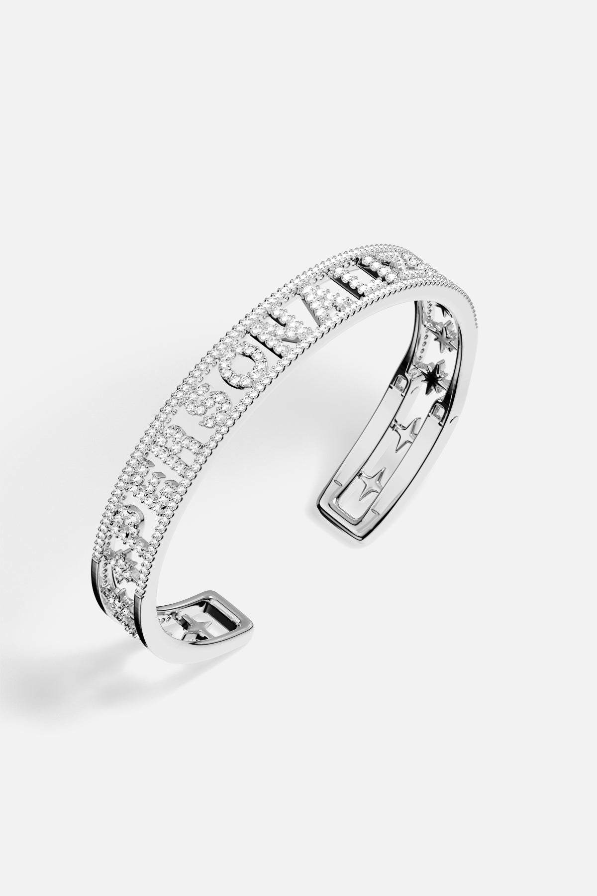 APM Monaco Morse Bracelet Personnalisé jonc blanc taille M