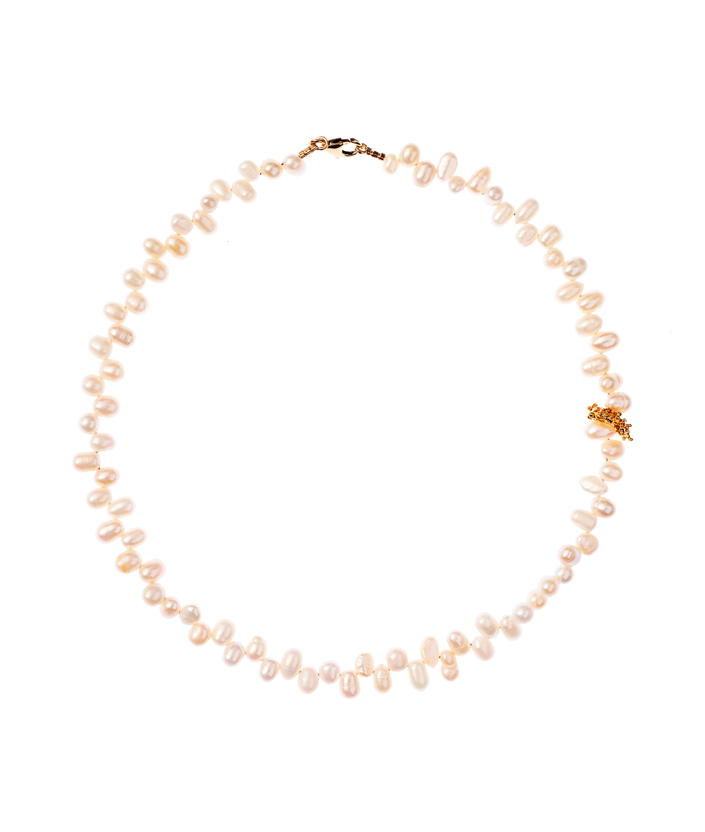 Alighieri Calliope choker collier perle plaqué or