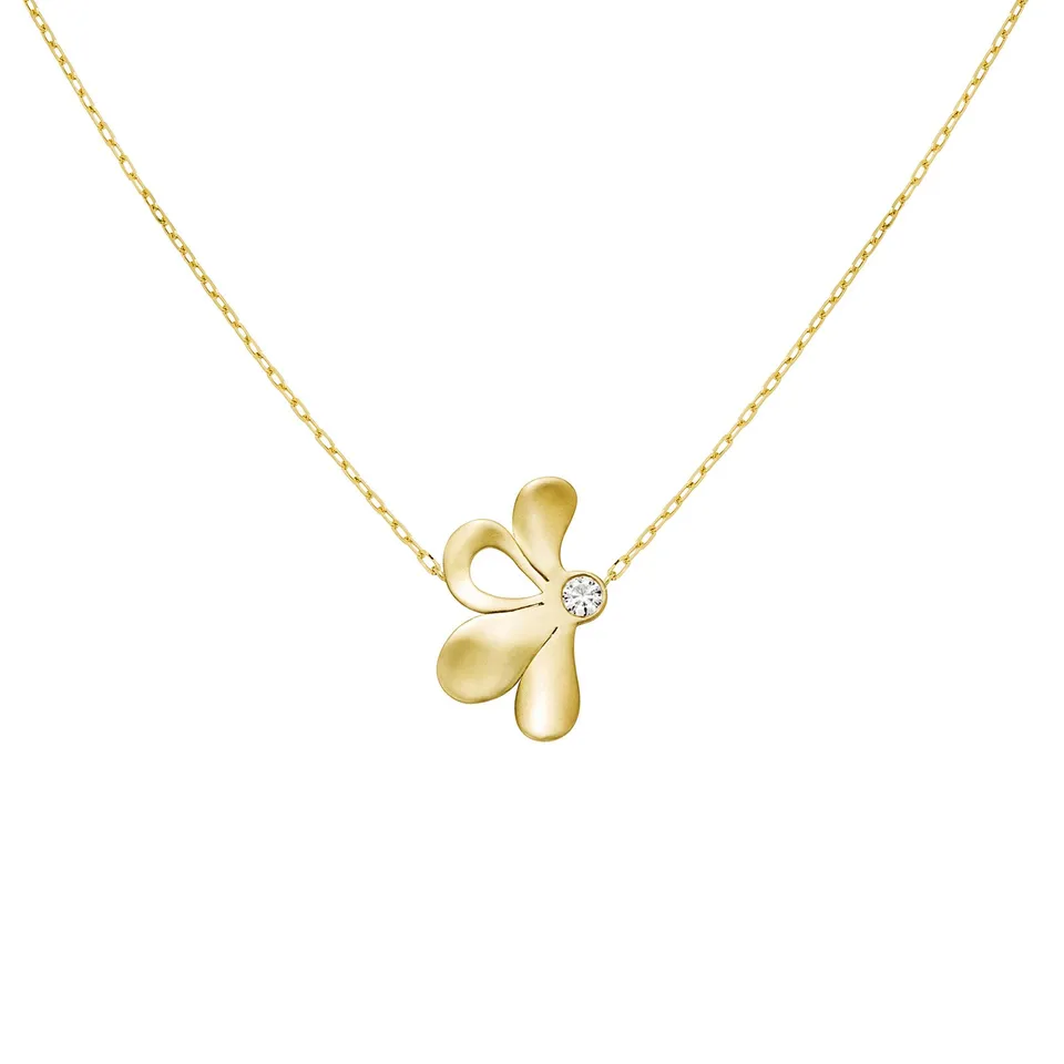Aimée Aimer Pétale collier or jaune diamant 42 cm