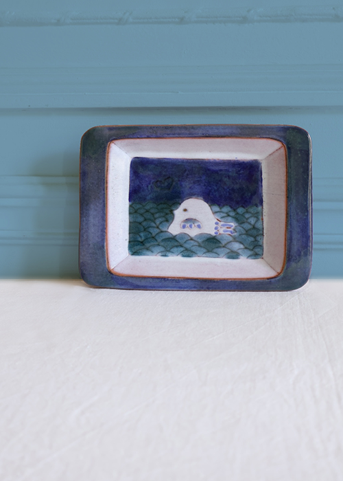 Cloutier Oiseau Bleu vide-poche céramique 21 cm bleu
